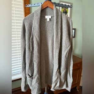 LOFT Heather Gray Knit Cardigan